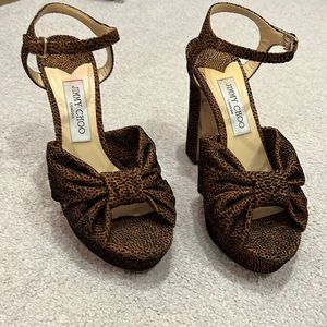 COPY - Jimmy Choo Héloïse Leopard print platform sandals size 39 or 9